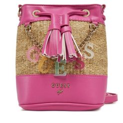 Torebka Guess. Czerwone listonoszki Guess, z aplikacjami, bez dodatków. Za 179.99 zł.