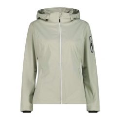 Kurtka softshell damska CMP 39A5016 Zip Hood. Zielone kurtki przejściowe sportowe CMP, l, bez wzorów, z materiału, z kapturem, trekkingowe. Za 359.99 zł.