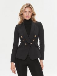 Elisabetta Franchi Marynarka GI-064-36E3 Czarny Regular Fit. Czarne marynarki i żakiety Elisabetta Franchi, bez wzorów, z syntetyku, bez ramiączek. Za 1,169.00 zł.