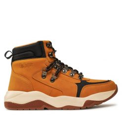 Trzewiki Lee Cooper. Brązowe botki Lee Cooper, bez wzorów, bez obcasa, na płaskiej podeszwie, bez zapięcia. Za 169.99 zł.