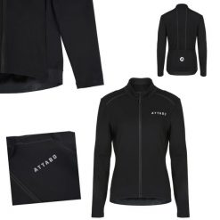 Bluza rowerowa damska ATTABO FLEERO REF ocieplana. Czarne bluzy ATTABO, bez wzorów, bez kaptura. Za 159.99 zł.