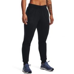 Spodnie dresowe damskie Under Armour Fleece Jogger. Czarne spodnie dresowe Under Armour, bez wzorów, z dresówki. Za 119.99 zł.