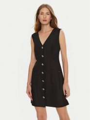 Guess Sukienka koktajlowa Doris W4BK11 WGIF2 Czarny Slim Fit. Czarne sukienki Guess, xs, z aplikacjami, z syntetyku, wizytowe, bez kołnierzyka, bez ramiączek. Za 299.99 zł.