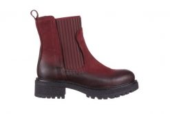 Botki Bayla-161 050-0508 Bordo, Skóra naturalna. Czerwone botki Bayla, bez wzorów, z materiału, eleganckie, bez obcasa, na obcasie, bez zapięcia. W wyprzedaży za 199.00 zł.