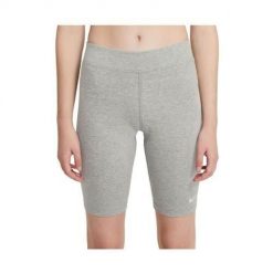 Spodenki treningowe damskie Nike Essentials Bike. Szare szorty sportowe Nike, bez wzorów, na fitness i siłownię. Za 125.95 zł.