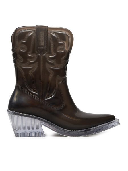 Melissa Kowbojki Texas Ad 35860 Czarny. Czarne botki Melissa, bez wzorów, z tworzywa sztucznego, bez obcasa, na słupku, bez zapięcia. Za 1,149.00 zł.