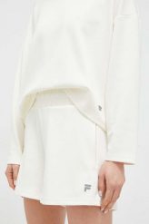Fila szorty Cobbel damskie kolor beżowy gładkie high waist. Brązowe szorty Fila, bez wzorów, z dzianiny. Za 219.99 zł.