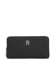 Tommy Hilfiger Portfel Th Emblem Large Za AW0AW15181 Czarny. Czarne portfele Tommy Hilfiger, bez wzorów, ze skóry. Za 229.99 zł.