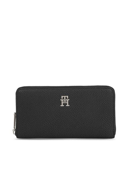 Tommy Hilfiger Portfel Th Emblem Large Za AW0AW15181 Czarny. Czarne portfele Tommy Hilfiger, bez wzorów, ze skóry. Za 229.99 zł.
