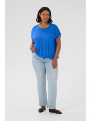 KAFFE curve Bluzka w kolorze niebieskim rozmiar: 54. Niebieskie bluzki KAFFE curve, bez wzorów, z wiskozy, bez kołnierzyka, bez ramiączek. Za 43.99 zł.