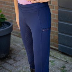 Damskie legginsy jeździeckie z pełną przyczepnością Harry's Horse Denici. Niebieskie legginsy HARRYS HORSE, z aplikacjami, z elastanu, eleganckie, długie. Za 321.15 zł.