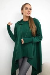 Bluza rozkloszowana u dołu ciemno zielona. Zielone bluzy KESI, l, bez wzorów, z bawełny, z kapturem. Za 238.37 zł.