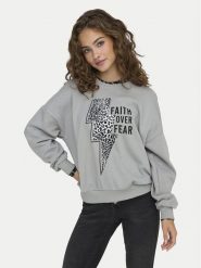 ONLY Bluza Runa 15313683 Szary Regular Fit. Szare bluzy ONLY, xs, bez wzorów, z bawełny, bez kaptura. Za 79.99 zł.
