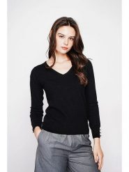 C& Jo Sweter w kolorze czarnym rozmiar: 42. Czarne swetry C& Jo, bez wzorów, ze splotem, klasyczne, bez ramiączek. Za 148.96 zł.