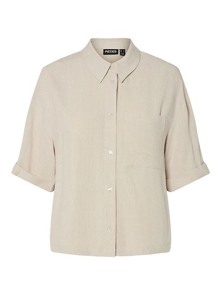 Pieces Bluzka "Vinsty" w kolorze beżowym rozmiar: S. Brązowe bluzki Pieces, s, bez wzorów, bez kołnierzyka, bez ramiączek. Za 87.61 zł.