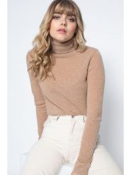 Perfect Cashmere Kaszmirowy golf "Ashley" w kolorze beżowym rozmiar: S. Brązowe swetry Perfect Cashmere, s, bez wzorów, z kaszmiru, bez ramiączek. Za 349.73 zł.