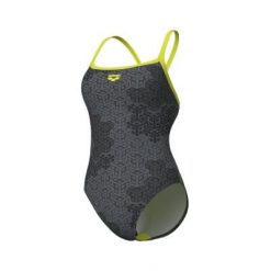 Strój kąpielowy damski jednoczęściowy sportowy na basen Arena Camo. Szare stroje jednoczęściowe Arena, bez wzorów, sportowe. Za 129.99 zł.