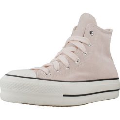 Buty CONVERSE CHUCK TAYLOR ALL STAR LIFT PLATAFORM SUEDE Rose. Czerwone buty treningowe Converse, bez wzorów, z tkaniny, bez zapięcia. Za 265.99 zł.