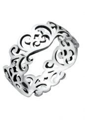 Elli Damski ornamentowy wycięty liść w srebrze 925 Sterling Silver Pierścionki 1 ct. Szare pierścionki Elli, srebrne. Za 268.99 zł.