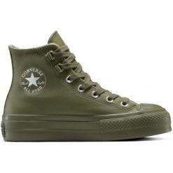 Buty sportowe Converse Chuck Taylor All Star Lift. Zielone buty treningowe Converse, bez wzorów, ze skóry, bez zapięcia, na fitness i siłownię. Za 490.00 zł.