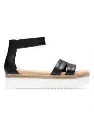 Clarks Skórzane sandały w kolorze czarnym rozmiar: 38. Czarne sandały Clarks, bez wzorów, klasyczne, z otwartym noskiem, bez obcasa, na platformie, bez zapięcia. Za 169.45 zł.