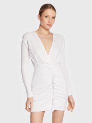 IRO Sukienka dzianinowa Diamante AS232 Biały Slim Fit. Białe sukienki Iro, xl, bez wzorów, z bawełny, bez kołnierzyka, bez ramiączek. Za 599.99 zł.