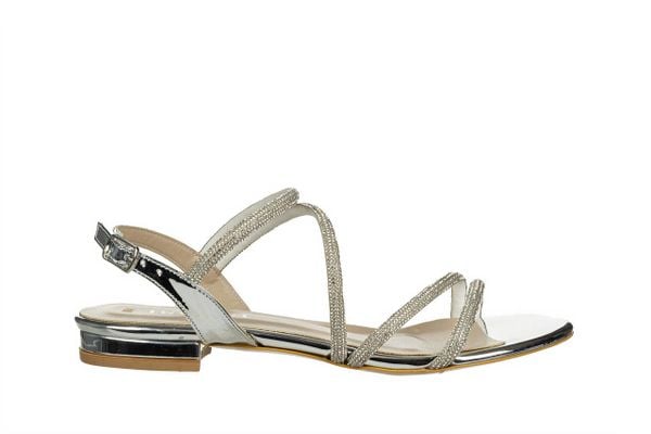 Sandały Bayla-187 YS-1774 Silver 187252, Srebrny, Skóra ekologiczna - 36. Szare sandały Bayla, bez wzorów, z materiału, eleganckie, bez obcasa, na obcasie, bez zapięcia. W wyprzedaży za 224.10 zł.