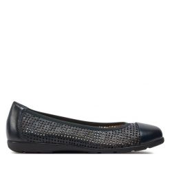 Baleriny Caprice. Niebieskie baleriny Caprice, bez wzorów, bez obcasa, bez zapięcia. Za 229.99 zł.