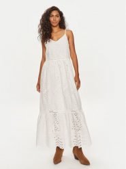 YAS Sukienka letnia Luma 26032686 Biały Regular Fit. Białe sukienki YAS, m, bez wzorów, z bawełny, bez kołnierzyka, bez ramiączek. Za 199.99 zł.