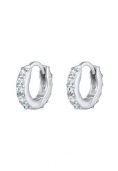 Elli Damskie kreole Elegant Mini mieniący się kryształami w srebrze próby 925 Sterling Silver Kolczyki koła 1 ct. Szare kolczyki Elli, z kryształem, srebrne. Za 211.64 zł.