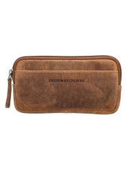 HIDE & STITCHES Skórzana saszetka w kolorze jasnobrązowym - 17,5 x 9 x 2 cm rozmiar: onesize. Brązowe nerki i saszetki HIDE & STITCHES, bez wzorów, z materiału, sportowe, bez dodatków. Za 65.99 zł.