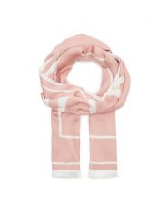 Calvin Klein Szal Logo K60K610814 Różowy. Czerwone szaliki i kominy Calvin Klein, bez wzorów, z wiskozy. Za 329.99 zł.
