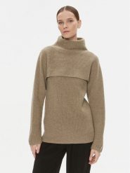 Calvin Klein Golf K20K205986 Brązowy Relaxed Fit. Brązowe swetry Calvin Klein, xl, bez wzorów, z wełny, bez ramiączek. Za 689.99 zł.