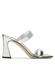 Giuseppe Zanotti Klapki E300017 Srebrny. Szare klapki GIUSEPPE ZANOTTI, bez wzorów, ze skóry, bez obcasa, bez zapięcia. Za 1,419.00 zł.