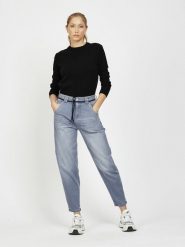 GANG JEANS Dżinsy - Tapered fit - w kolorze niebieskim rozmiar: W28. Niebieskie jeansy GANG JEANS, z aplikacjami, z jeansu, klasyczne, z podwyższonym stanem. Za 339.95 zł.