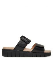 Caprice Klapki 9-27203-44 Czarny. Czarne klapki Caprice, bez wzorów, ze skóry, bez obcasa, bez zapięcia. Za 227.99 zł.