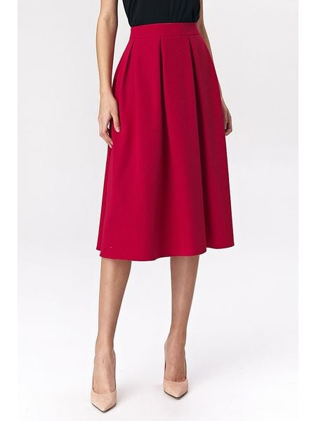Nife Spódnica w kolorze czerwonym rozmiar: 42. Czerwone spódnice Nife, bez wzorów, midi, rozkloszowane. Za 204.96 zł.
