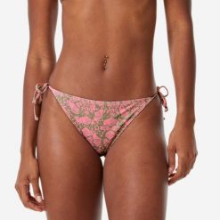 Dół kostiumu kąpielowego damski Roxy Tie Side. Zielone bikini Roxy, bez wzorów, z tkaniny, sportowe. Za 129.99 zł.