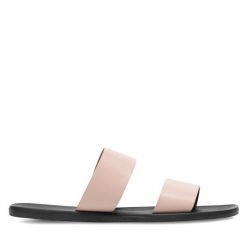 Klapki JENNY. Czerwone klapki Jenny, bez wzorów, bez obcasa, bez zapięcia. Za 49.99 zł.
