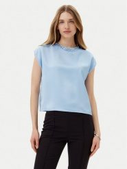 Imperial Bluzka RIC3JBA Niebieski Regular Fit. Niebieskie bluzki Imperial, l, bez wzorów, z syntetyku, bez kołnierzyka, bez ramiączek. Za 239.99 zł.