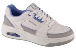 Buty sportowe Sneakersy damskie, Uno Court - Courted Style. Białe buty treningowe Skechers, bez wzorów, z materiału, przed kostkę, bez zapięcia, trekkingowe. Za 279.99 zł.