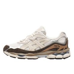 Buty do chodzenia dla dorosłych ASICS Gel-NYC Cream Mocha. Białe buty treningowe ASICS, bez wzorów, ze skóry, bez zapięcia, tenisowe. Za 1,676.41 zł.
