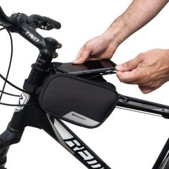 Torba rowerowa na ramę Wozinsky wodoodporna 1,5 L. Szare torebki klasyczne Wozinsky, bez wzorów, sportowe, bez dodatków. Za 59.00 zł.
