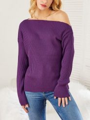 LA Angels Sweter w kolorze fioletowym rozmiar: XL. Różowe swetry LA Angels, xl, bez wzorów, z bawełny, bez ramiączek. Za 143.22 zł.