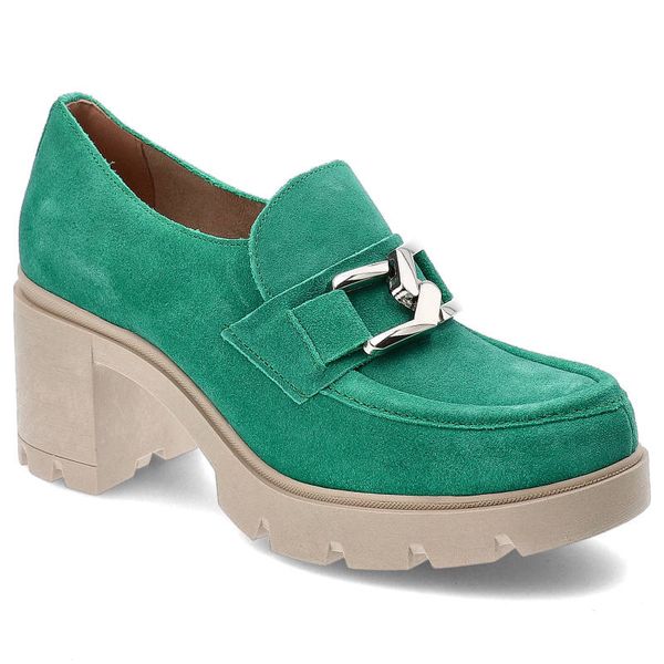 Zielone Półbuty Lemar Damskie Eleganckie Buty. Zielone półbuty wsuwane Lemar, bez wzorów, eleganckie, bez obcasa, na obcasie. Za 288.99 zł.