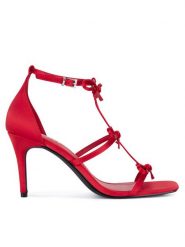 JENNY Sandały CWBFS32 Czerwony. Czerwone sandały Jenny, bez wzorów, z materiału, bez obcasa, bez zapięcia. Za 149.99 zł.