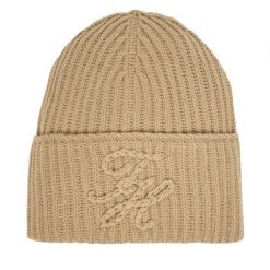 Czapka Tommy Hilfiger. Brązowe czapki zimowe Tommy Hilfiger, bez wzorów. Za 299.99 zł.