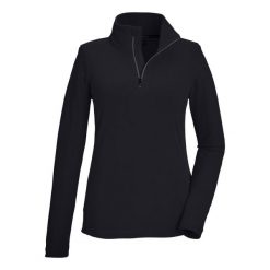 Bluza damska Killtec KSW 101 WMN FLC SHRT. Czarne bluzy Killtec, bez wzorów, bez ramiączek, bez kaptura. W wyprzedaży za 89.99 zł.
