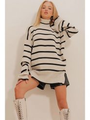 Trend Alacati Sweter w kolorze beżowym rozmiar: onesize. Brązowe swetry Trend Alacati, bez wzorów, bez ramiączek. Za 84.01 zł.