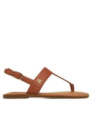 Tommy Hilfiger Sandały FW0FW08505 Brązowy. Brązowe sandały Tommy Hilfiger, bez wzorów, ze skóry, bez obcasa, na płaskiej podeszwie, bez zapięcia. Za 439.99 zł.